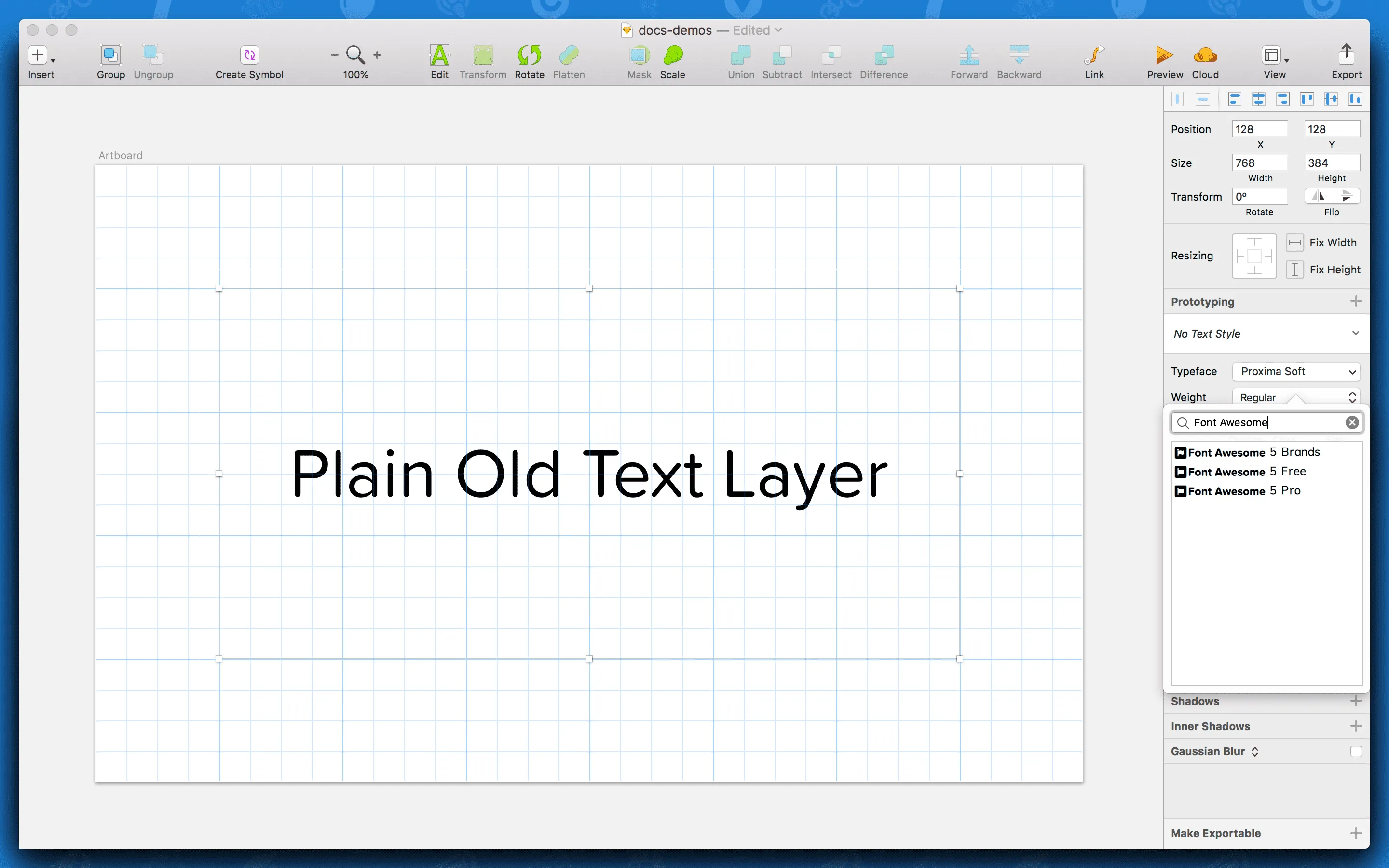 Selecting Font Awesome 5 Free