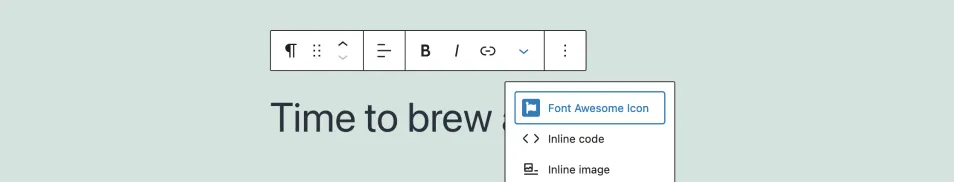 Font Awesome menu item in WordPress format bar